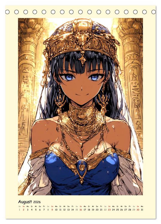 Produktbild: Im alten &Auml;gypten. Manga-M&auml;dchen im Pharaonenland (Tischkalender 2026 DIN A5 hoch), CALVENDO Monatskalender