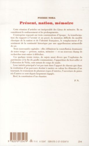 Produktbild: Pr&eacute;sent, nation, m&eacute;moire
