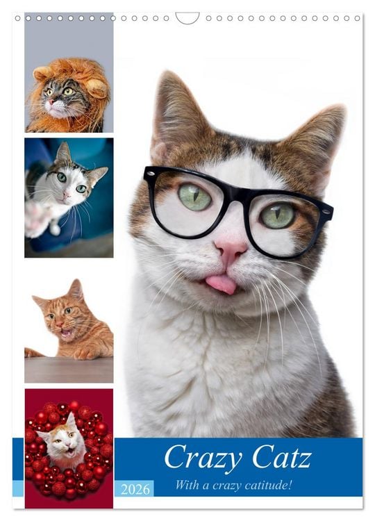 Produktbild: Crazy Catz. (Wandkalender 2026 DIN A3 hoch), CALVENDO Monatskalender