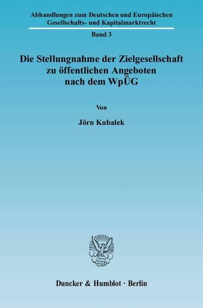 Produktbild: Die Stellungnahme der Zielgesellschaft zu &ouml;ffentlichen Angeboten nach dem Wp&Uuml;G.