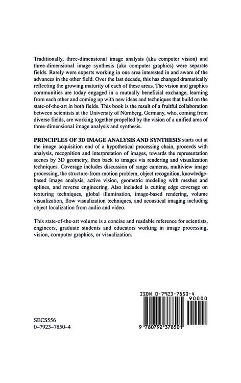 Produktbild: Principles of 3D Image Analysis and Synthesis