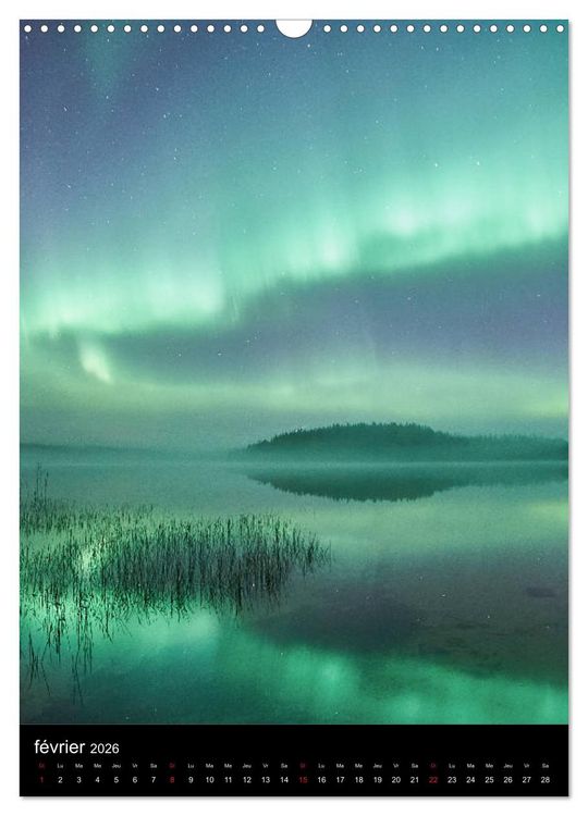 Produktbild: Aurora Borealis en Scandinavie (Calendrier mural 2026 DIN A3 horizontal), CALVENDO calendrier mensuel