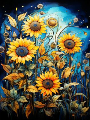 Produktbild: CALVENDO Puzzle Sonnenblumen | 1000 Teile Lege-Gr&ouml;&szlig;e 64x48cm Foto-Puzzle f&uuml;r gl&uuml;ckliche Stunden