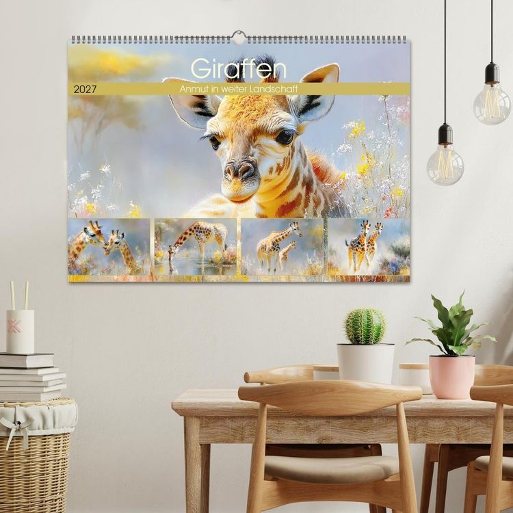 Produktbild: Giraffen. Anmut in weiter Landschaft (Wandkalender 2027 DIN A2 quer), CALVENDO Monatskalender