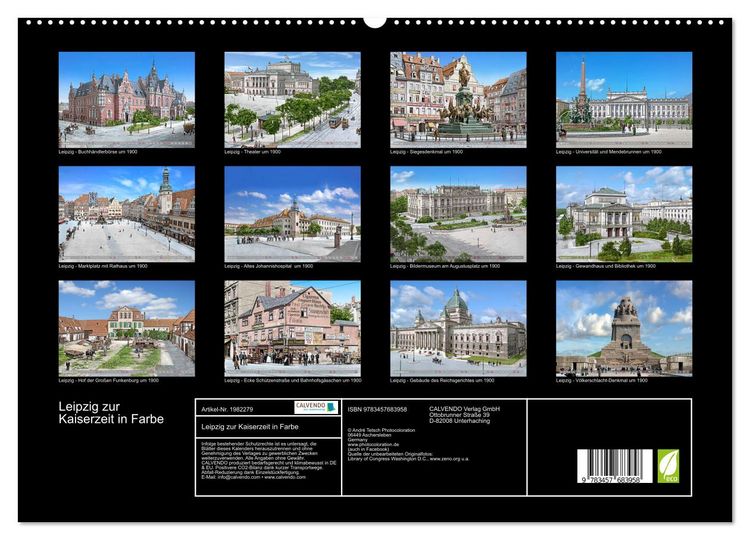 Produktbild: Leipzig zur Kaiserzeit in Farbe (hochwertiger Premium Wandkalender 2026 DIN A2 quer), Kunstdruck in Hochglanz