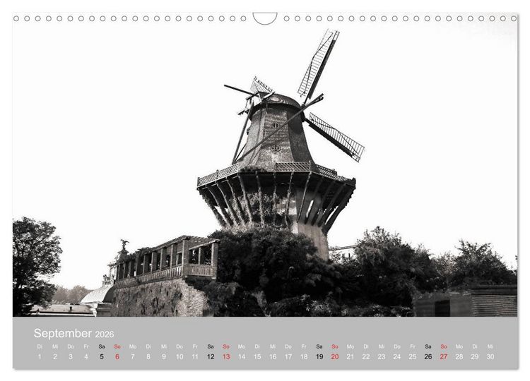 Produktbild: Potsdam schwarz auf wei&szlig; (Wandkalender 2026 DIN A3 quer), CALVENDO Monatskalender