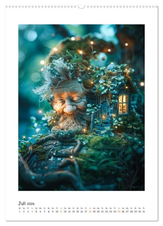 Produktbild: Feenlichterwald - Wo kleine Elfen ihre Fl&uuml;gel ausruhen (hochwertiger Premium Wandkalender 2026 DIN A2 hoch), Kunstdruck in Hochglanz