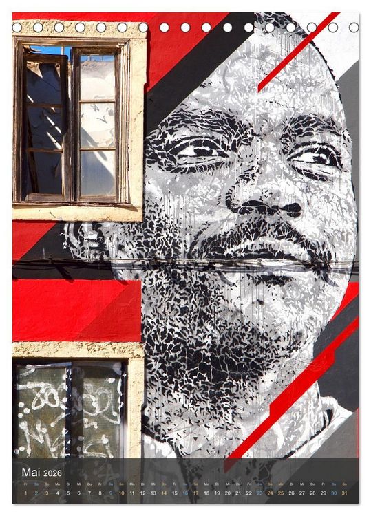 Produktbild: Graffiti Kunst an der frischen Luft (Tischkalender 2026 DIN A5 hoch), CALVENDO Monatskalender