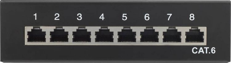 Produktbild: Renkforce 8 Port Netzwerk-Patchbox CAT 6 1 HE Best&uuml;ckt