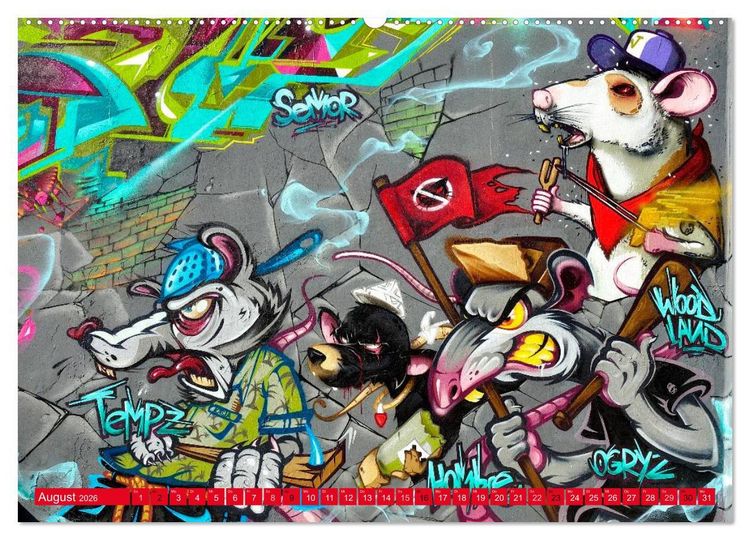 Produktbild: Graffiti ist Kult (hochwertiger Premium Wandkalender 2026 DIN A2 quer), Kunstdruck in Hochglanz