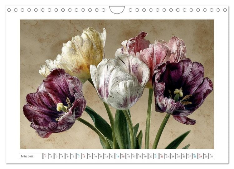 Produktbild: Florale Meisterwerke (Wandkalender 2026 DIN A4 quer), CALVENDO Monatskalender