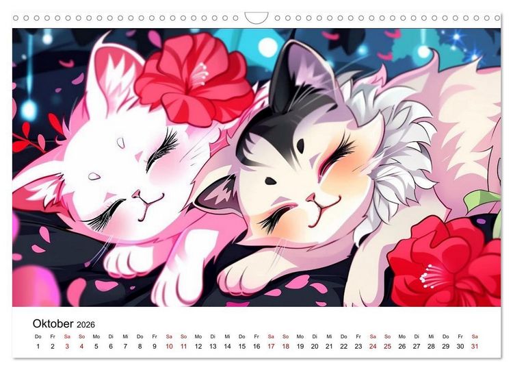 Produktbild: Anime Cats (Wandkalender 2026 DIN A3 quer), CALVENDO Monatskalender