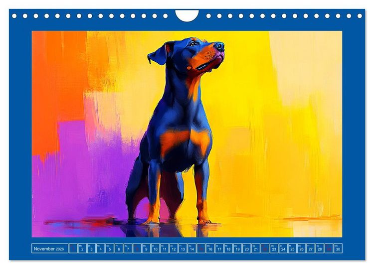 Produktbild: Kraftvolle Partner. Hunde in k&uuml;nstlerischer &Ouml;loptik (Wandkalender 2026 DIN A4 quer), CALVENDO Monatskalender