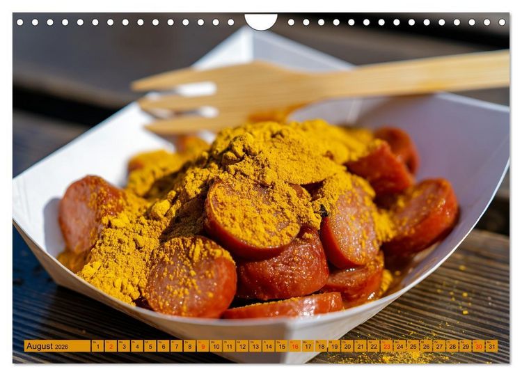 Produktbild: Currywurst Kalender - Das Berliner Kultgericht f&uuml;r Fleischliebhaber (Wandkalender 2026 DIN A4 quer), CALVENDO Monatskalender