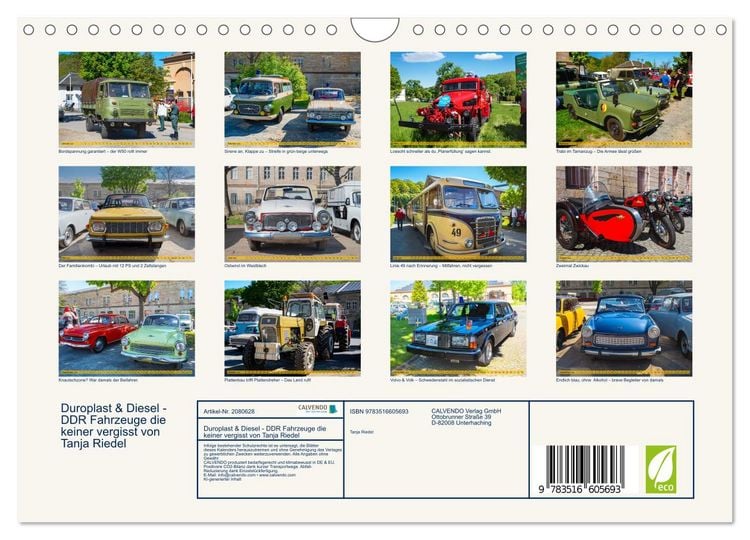 Produktbild: Duroplast & Diesel - DDR Fahrzeuge die keiner vergisst von Tanja Riedel (Wandkalender 2026 DIN A4 quer), CALVENDO Monatskalender
