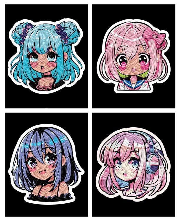 Produktbild: DOTZIES BY DIAMOND DOTZ - Diamond Painting Neon Anime M&auml;dchen
