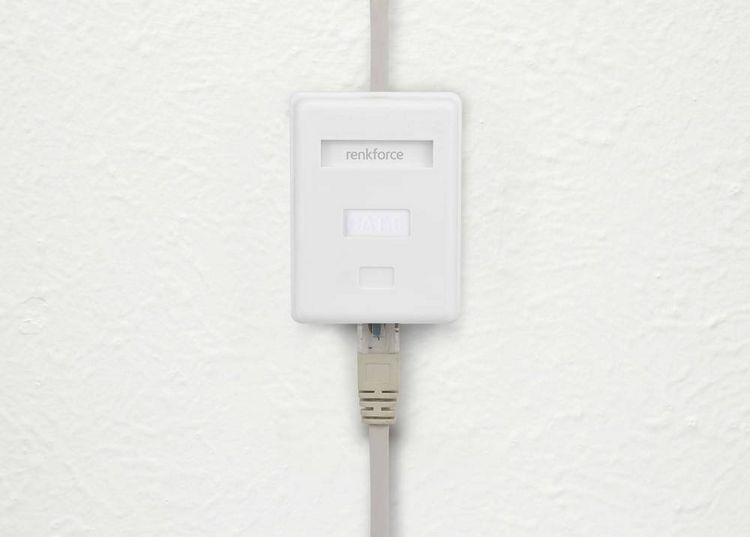 Produktbild: Renkforce Netzwerkadapter Aufputz CAT 6 1 Port Wei&szlig;