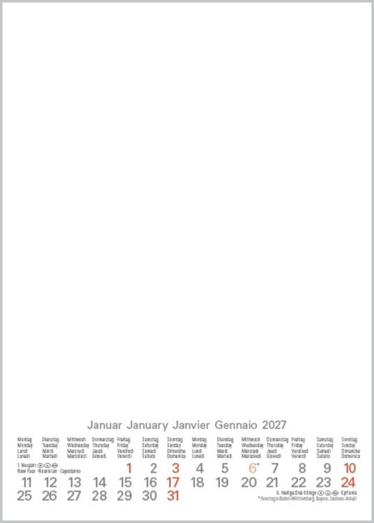 Produktbild: Foto-Malen-Basteln Bastelkalender A5 wei&szlig; 2027