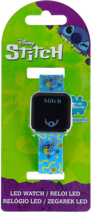 Produktbild: Accutime LED-Kinderuhr Lilo & Stitch (blau), Stitch Digitaluhr mit LED-Anzeige
