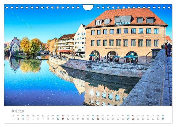 Produktbild: N&uuml;rnberg - Stadt der Br&uuml;cken und Geschichte (Wandkalender 2027 DIN A4 quer), CALVENDO Monatskalender