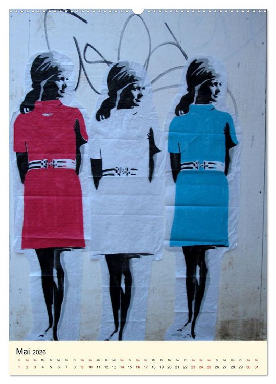 Produktbild: Flower Power in StreetArt (hochwertiger Premium Wandkalender 2026 DIN A2 hoch), Kunstdruck in Hochglanz