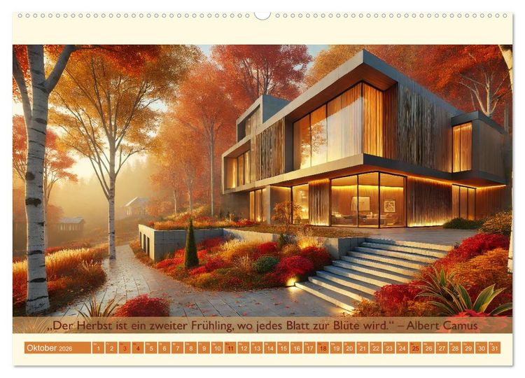 Produktbild: Architektur und Natur im Rhythmus der Jahreszeiten (Wandkalender 2026 DIN A2 quer), CALVENDO Monatskalender