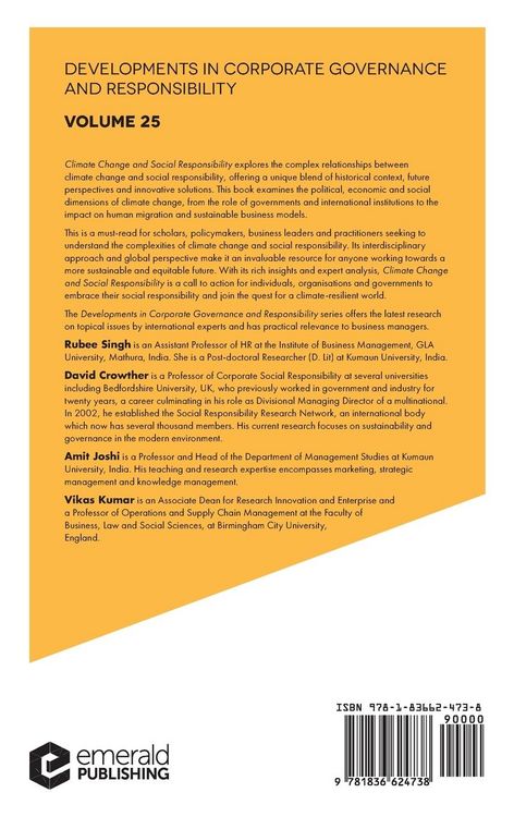 Produktbild: Climate Change and Social Responsibility