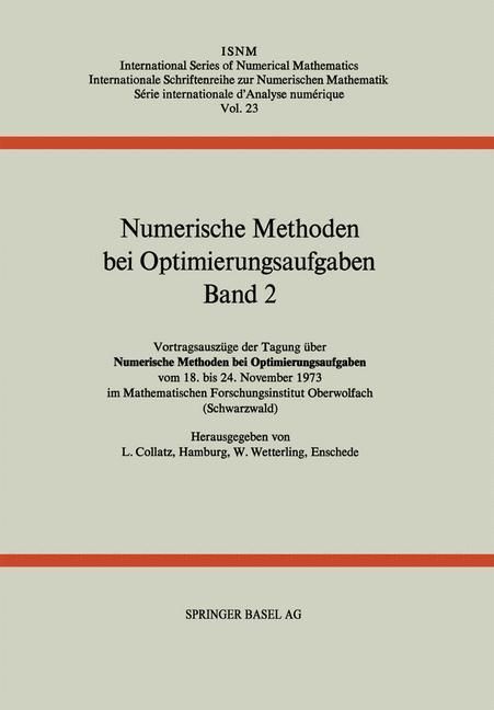 Produktbild: Numerische Methoden bei Optimierungsaufgaben