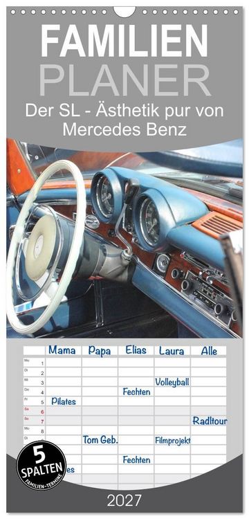 Produktbild: Familienplaner 2027 - Der SL - &Auml;sthetik pur von Mercedes Benz mit 5 Spalten (Wandkalender, 21 x 45 cm) CALVENDO