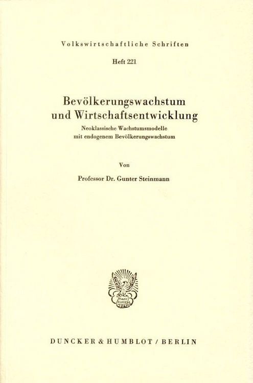 Produktbild: Bev&ouml;lkerungswachstum und Wirtschaftsentwicklung.