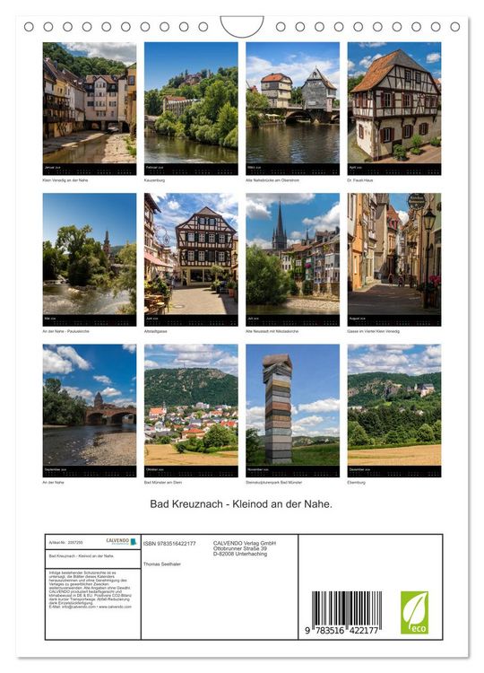 Produktbild: Bad Kreuznach - Kleinod an der Nahe. (Wandkalender 2026 DIN A4 hoch), CALVENDO Monatskalender