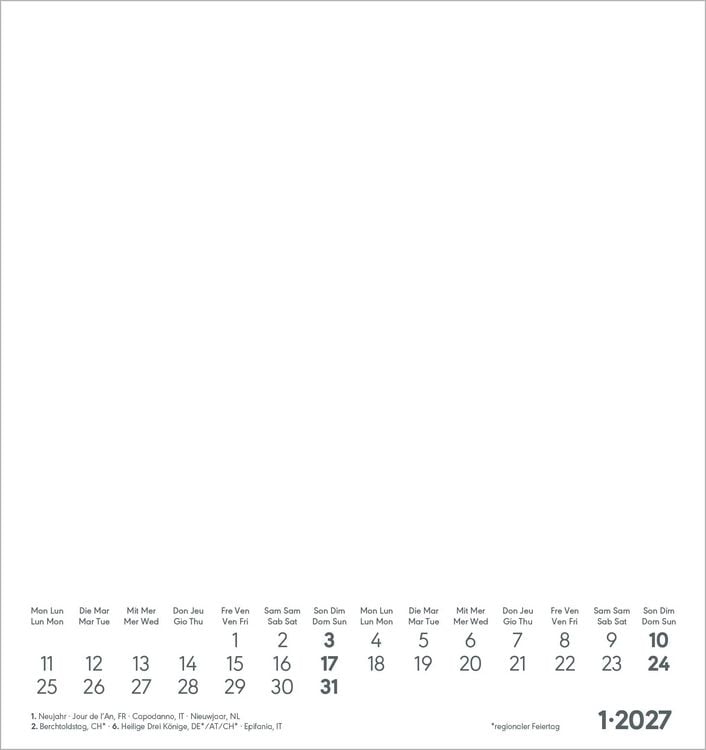 Produktbild: Kreativkalender S wei&szlig; 2027