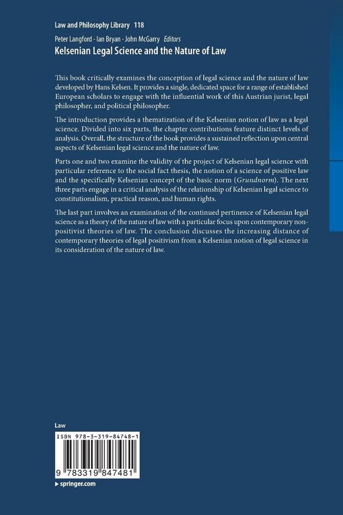 Produktbild: Kelsenian Legal Science and the Nature of Law