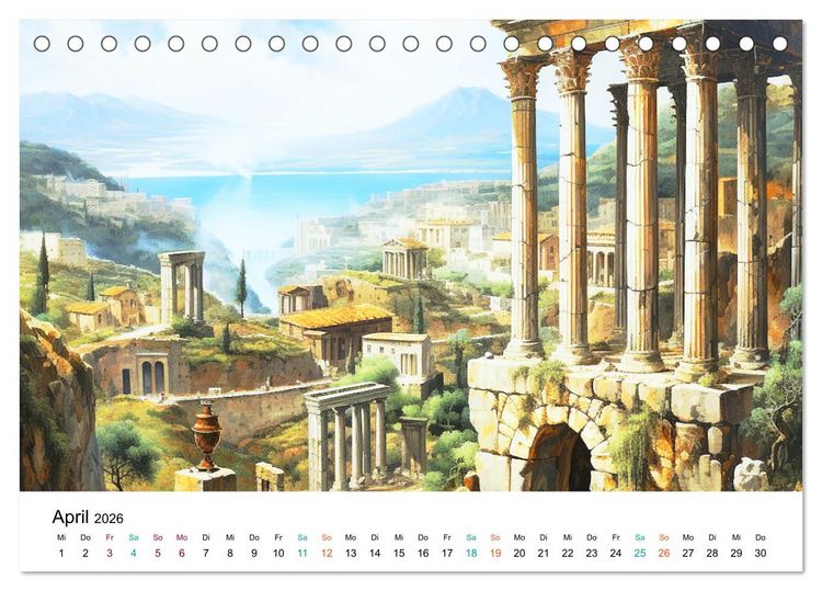 Produktbild: Szenen aus dem Antiken Griechenland (Tischkalender 2026 DIN A5 quer), CALVENDO Monatskalender
