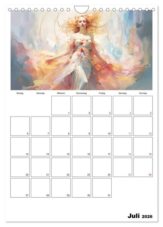 Produktbild: Der g&ouml;ttliche Planer. Aquarelle von antiken griechischen G&ouml;ttern (Wandkalender 2026 DIN A4 hoch), CALVENDO Monatskalender