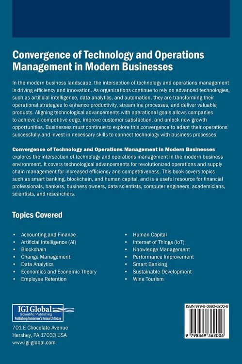 Produktbild: Convergence of Technology and Operations Management in Modern Businesses