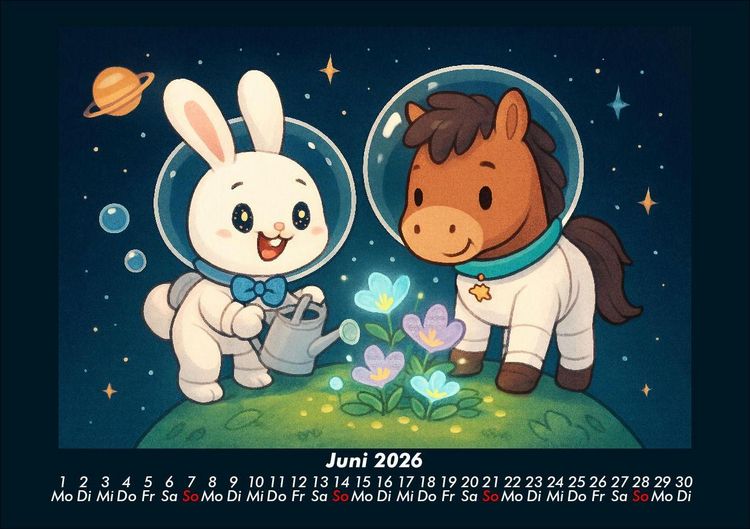 Produktbild: Bouncy & Huf - Im Weltraum 2026 Fotokalender DIN A5