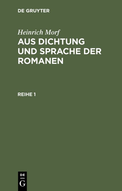 Produktbild: Aus Dichtung und Sprache der Romanen. Reihe 1