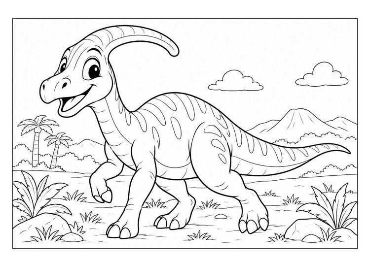 Produktbild: Dino Malbuch f&uuml;r Kinder ab 4 Jahren mit 50 s&uuml;&szlig;en Ausmalbildern