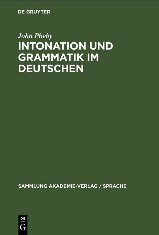Produktbild: Intonation und Grammatik im Deutschen