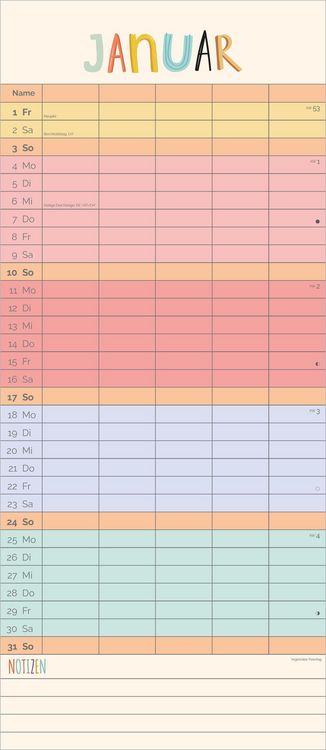 Produktbild: Familienplaner Unser buntes Jahr 2027