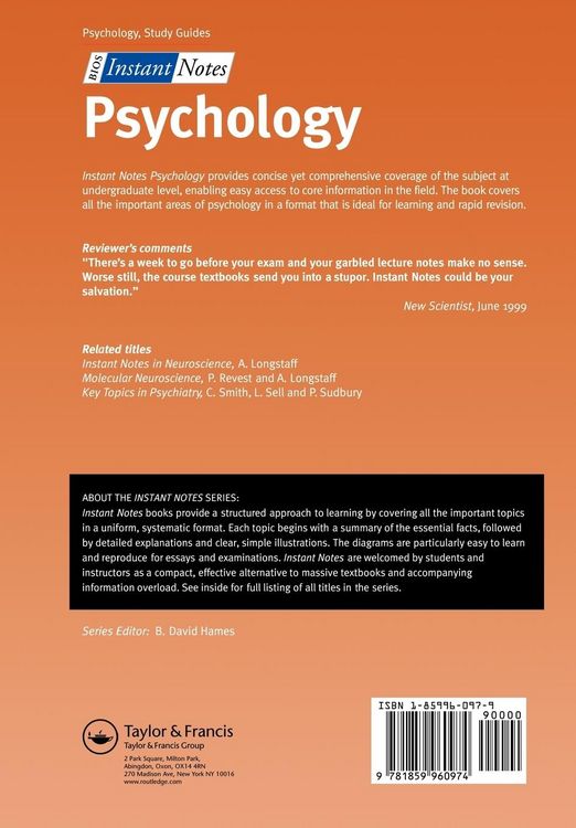 Produktbild: BIOS Instant Notes in Psychology