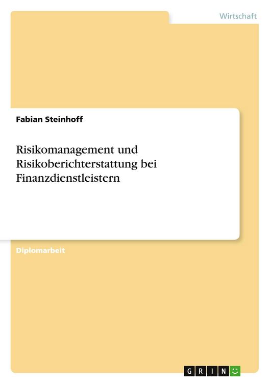 Produktbild: Risikomanagement und Risikoberichterstattung bei Finanzdienstleistern