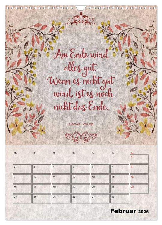Produktbild: Lebensweisheiten zum Reflektieren (Wandkalender 2026 DIN A3 hoch), CALVENDO Monatskalender