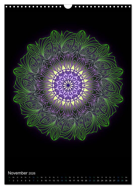 Produktbild: Mandala-Kalender 2026 (Wandkalender 2026 DIN A3 hoch), CALVENDO Monatskalender