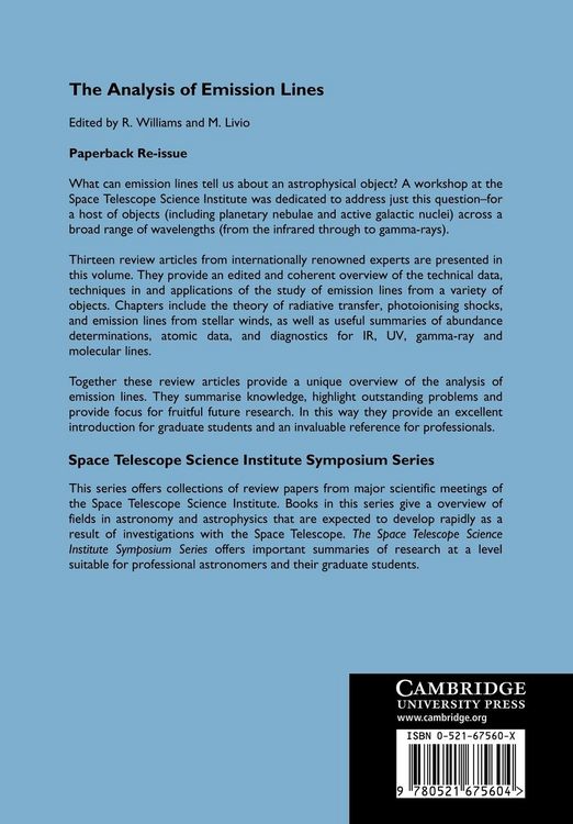 Produktbild: The Analysis of Emission Lines