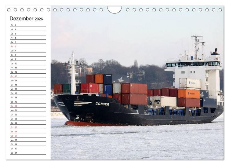 Produktbild: Dicke P&ouml;tte im Hafen und auf gro&szlig;er Fahrt (Wandkalender 2026 DIN A4 quer), CALVENDO Monatskalender