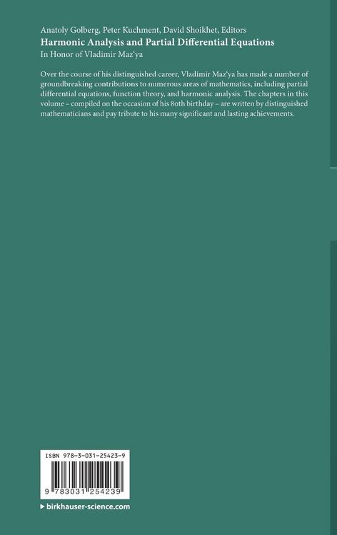 Produktbild: Harmonic Analysis and Partial Differential Equations