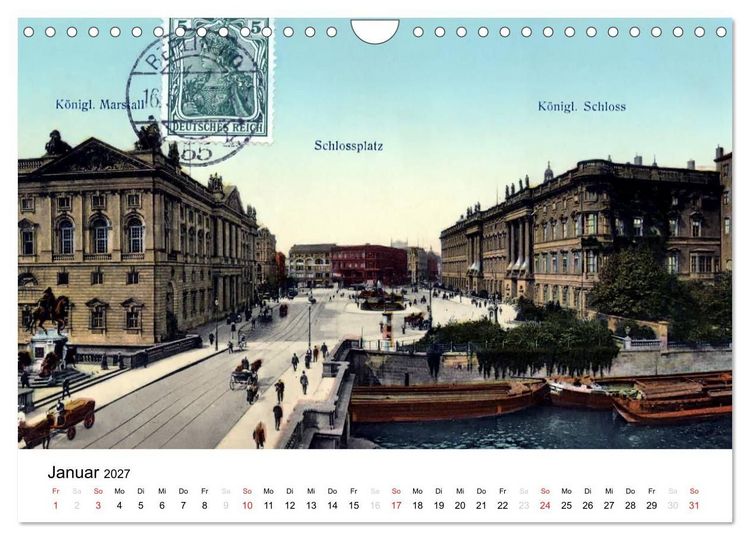 Produktbild: Farbige Gr&uuml;&szlig;e aus dem alten Berlin - Die sch&ouml;nsten Postkarten der Kaiserzeit (Wandkalender 2027 DIN A4 quer), CALVENDO Monatskalender