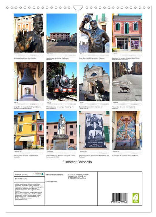 Produktbild: Filmstadt Brescello (Wandkalender 2026 DIN A3 hoch), CALVENDO Monatskalender